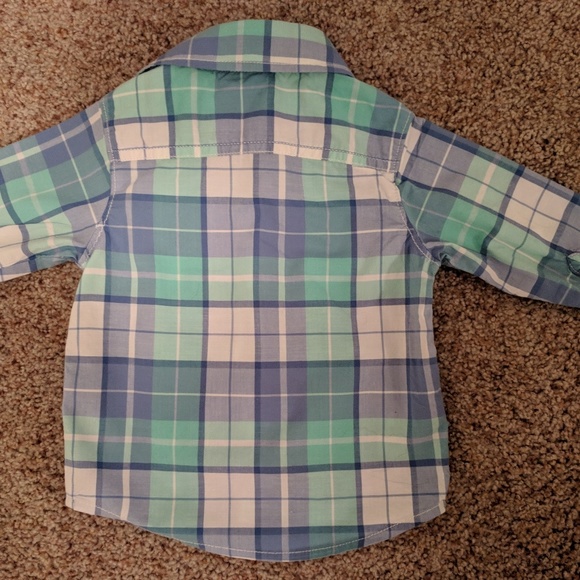 Carter's Plaid Button Up Shirt 12 mo - Picture 2 of 3